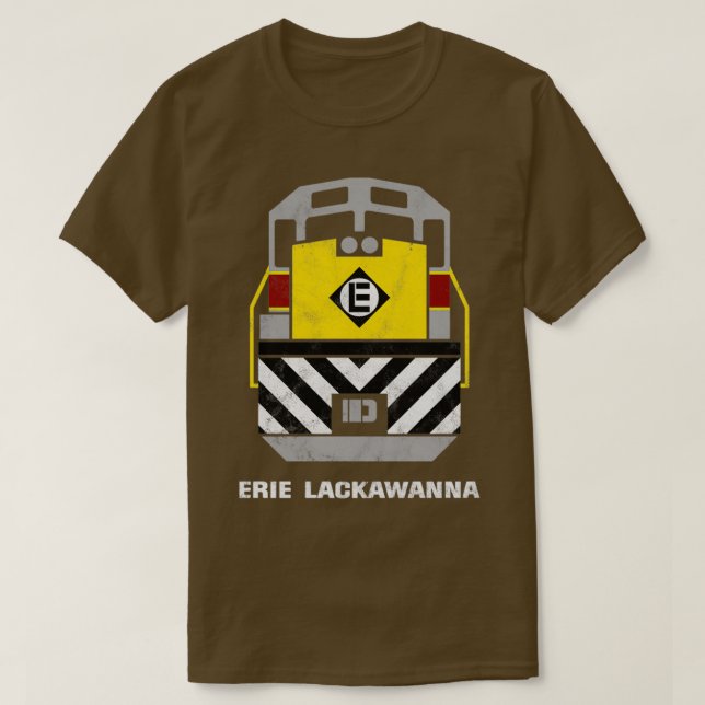 T-shirt Moteur de train ferroviaire Retro Erie Lackawanna (Design devant)
