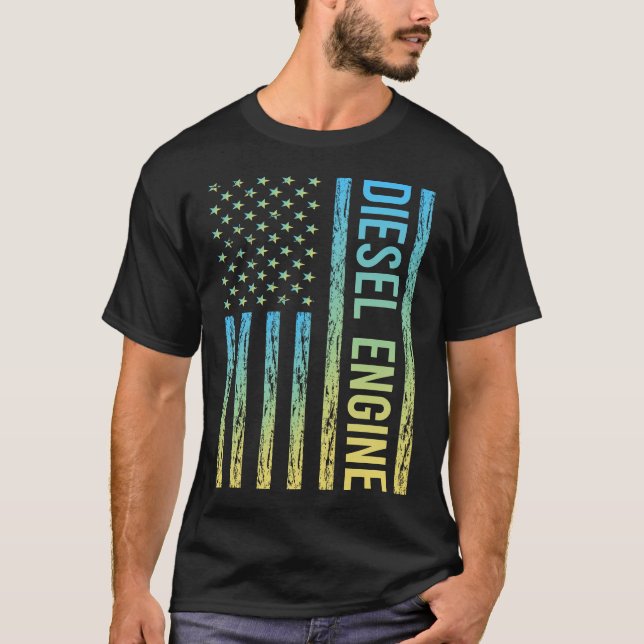 T-shirt Moteur Diesel drapeau dégradé (Devant)