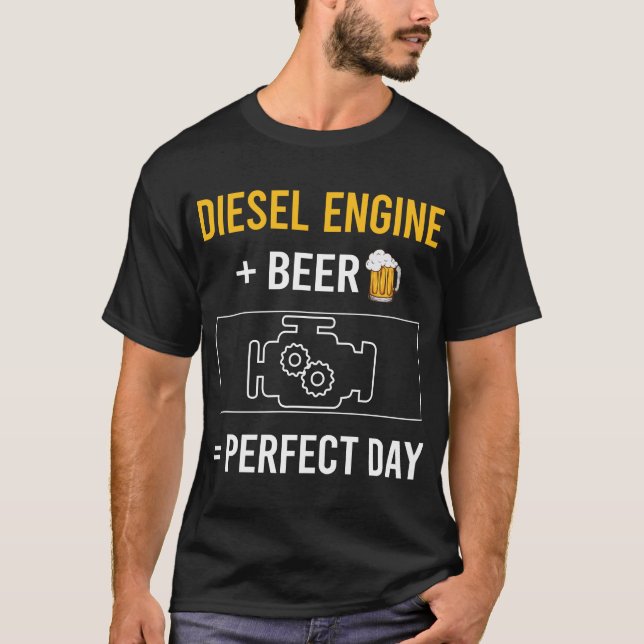 T-shirt Moteur diesel du jour de la bière (Devant)