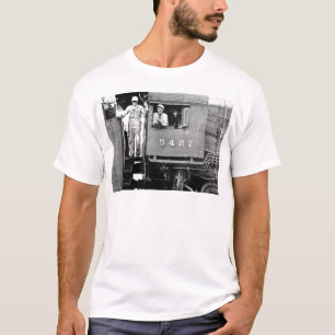 T-shirt Moteur locomotif de train de vapeur de cru du