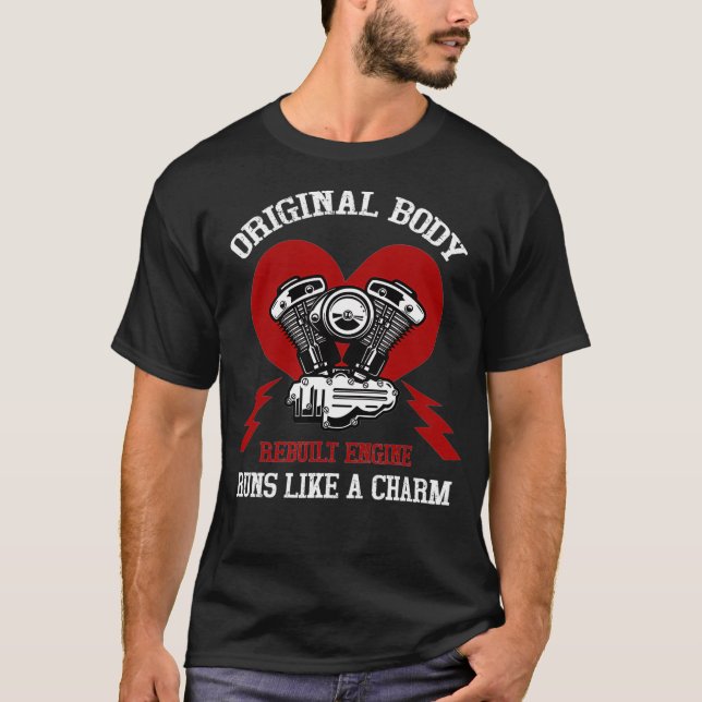 T-shirt Moteur original reconstruit corps fonctionne comme (Devant)