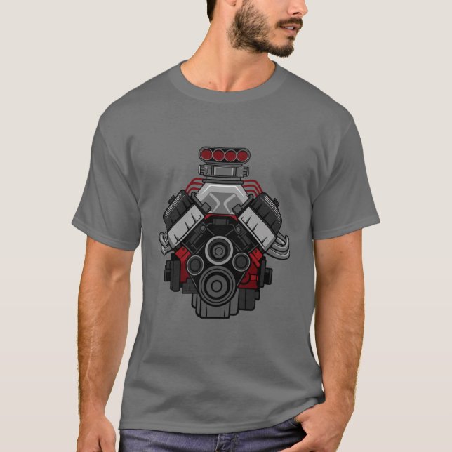 T-shirt Moteur V8 puissant (Devant)
