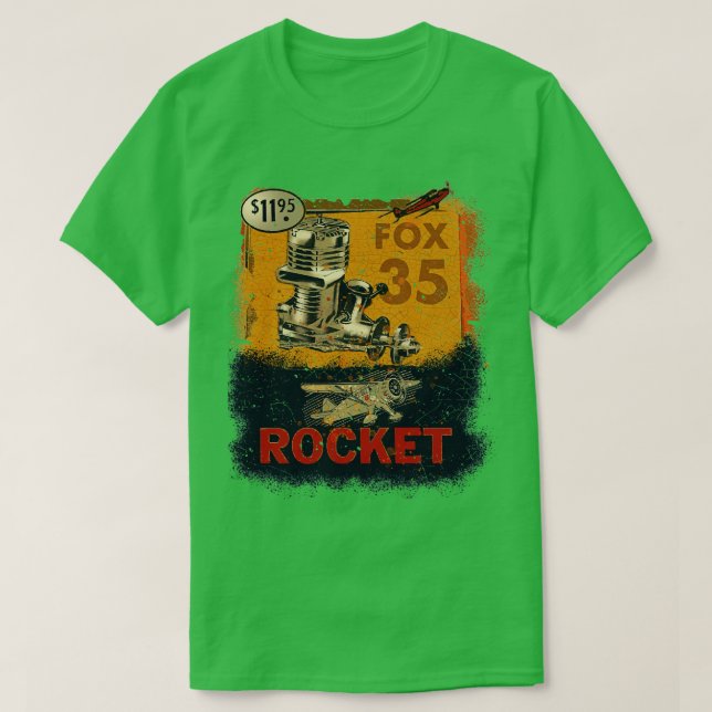 T-shirt Moteurs d'avion modèle vintage Fox 35 (Design devant)