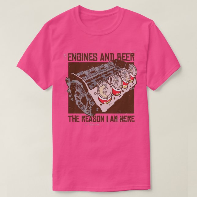 T-shirt Moteurs et bière (Design devant)