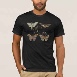 T-shirt Moth Collection Vintage Entomology Dark Cottagecor