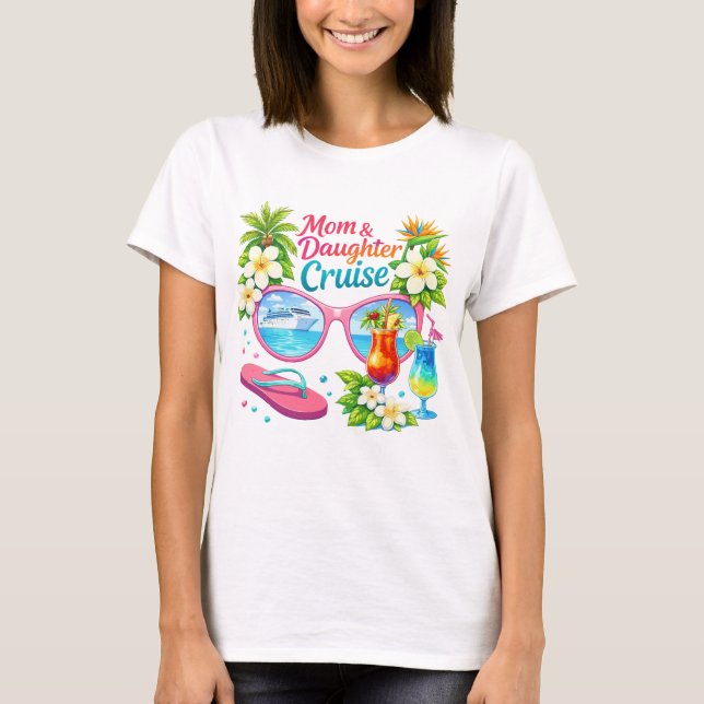 T-shirt Mother Daughter Cruise Tropical Vacation (Devant)