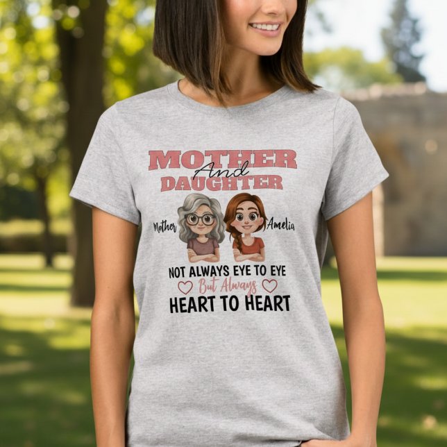 T-shirt Mother Daughter Illustration Love Across Distance  (Créateur téléchargé)