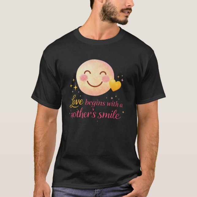 T-shirt Mother’s Smile Love Quote Minimal Heart Design (Devant)