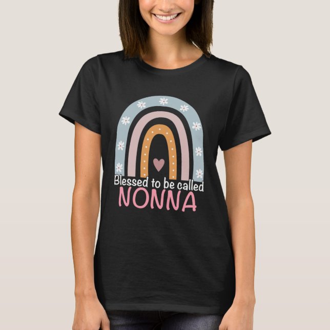 T-shirt Mothers Day Blessed To Be Called Nonna Rainbow Non (Devant)
