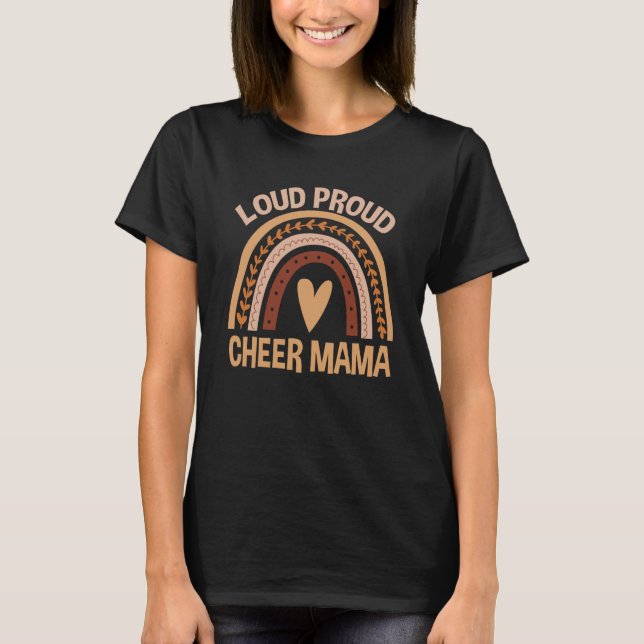 T-shirt Mother's Day Cheerleading Mom Loud Proud Cheer Mam (Devant)