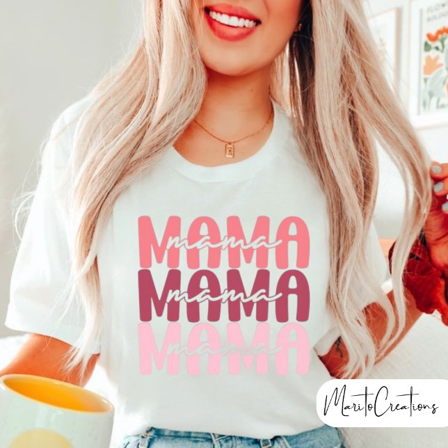 T-shirt Mother's Day, Mama pink, Mama shirt (Créateur téléchargé)