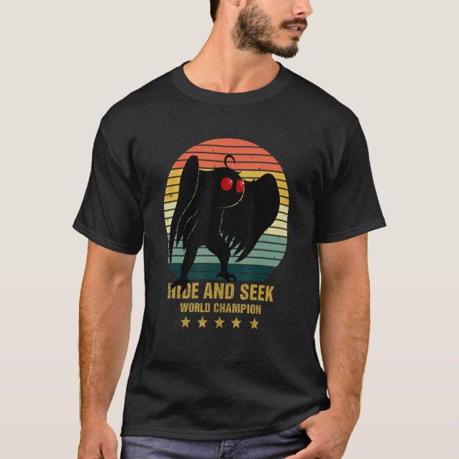 T-shirt Mothman Caché Et Chercher Le Champion Du Monde Coo (Devant)