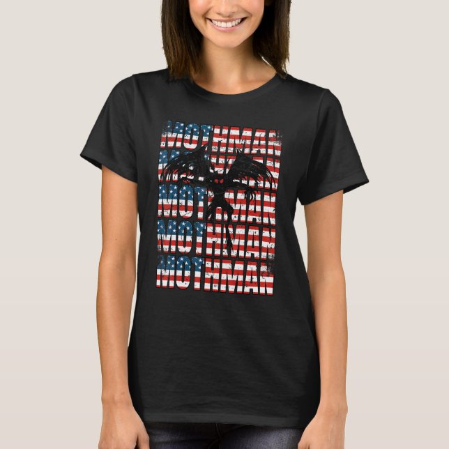 T-shirt Mothman Cryptid 4 juillet drapeau américain 1 (Devant)