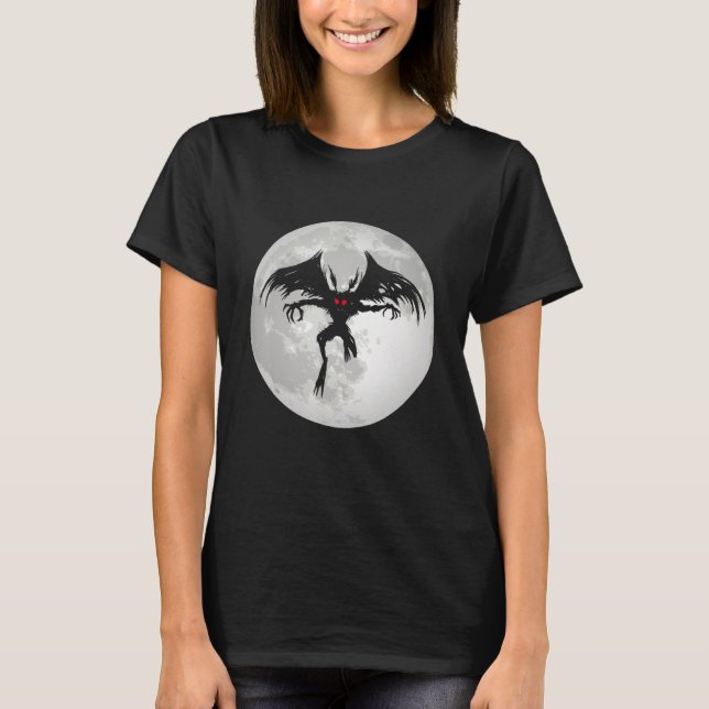 T-shirt Mothman Cryptid Monster Folklore Créature Moon Cry (Devant)