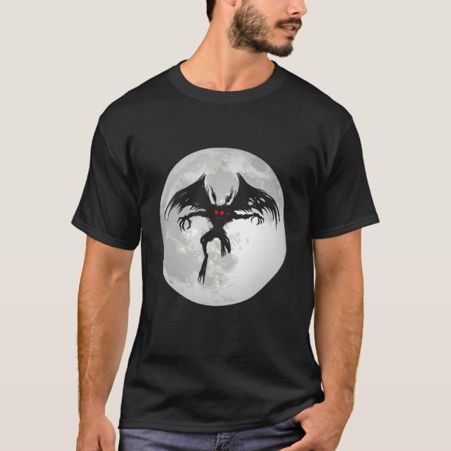 T-shirt Mothman Cryptid Monster Folklore Créature Moon Cry (Devant)