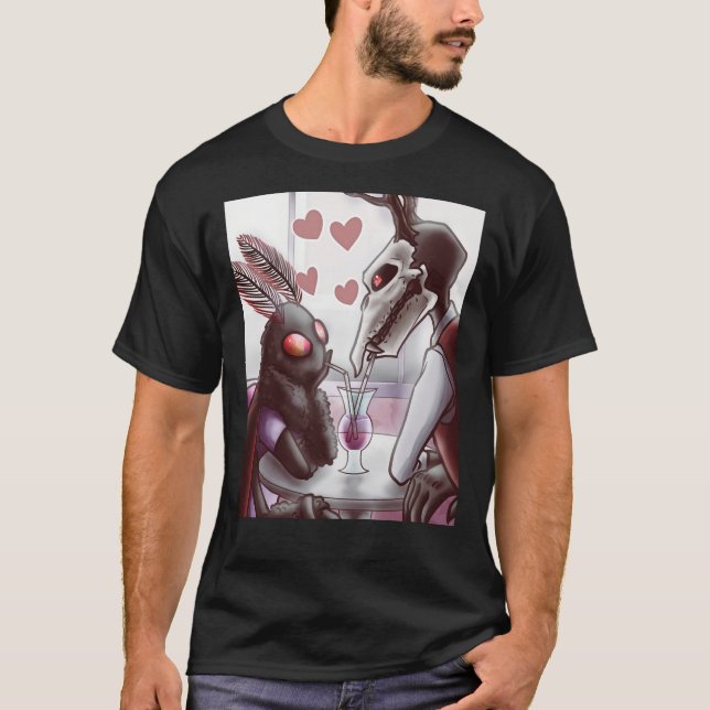 T-shirt Mothman et Jersey Devil On a Date Graphic T-Shir (Devant)