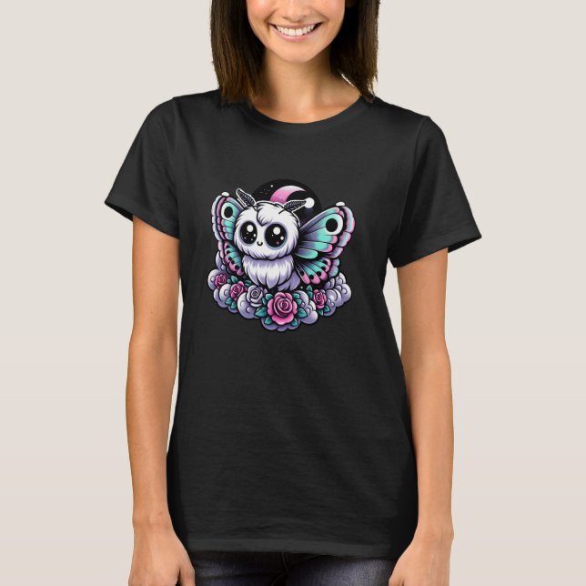 T-shirt Mothman Monster Pastel Goth Creepy Kawaii Menhera  (Devant)