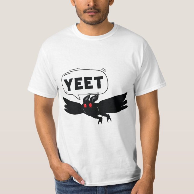 T-shirt Mothman Says 'Yeet' Funny Cute Cryptid  (Devant)