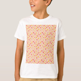 T-shirt Motif à fleurs rose et jaune