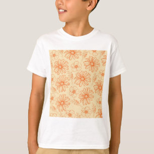 T-shirt Motif à fleurs Vintage Orange Retro Y2K