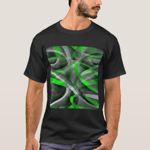 T-shirt Motif à ligne courbe néon vert et gris rétro des a