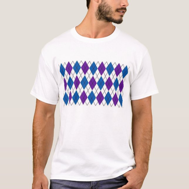 T-shirt Motif à motifs de losanges (Devant)