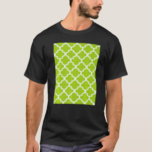 T-shirt Motif à quatre feuilles en contour blanc sur fond