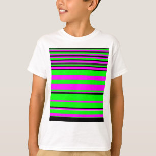 T-shirt Motif à rayures couleur noir rose chaud