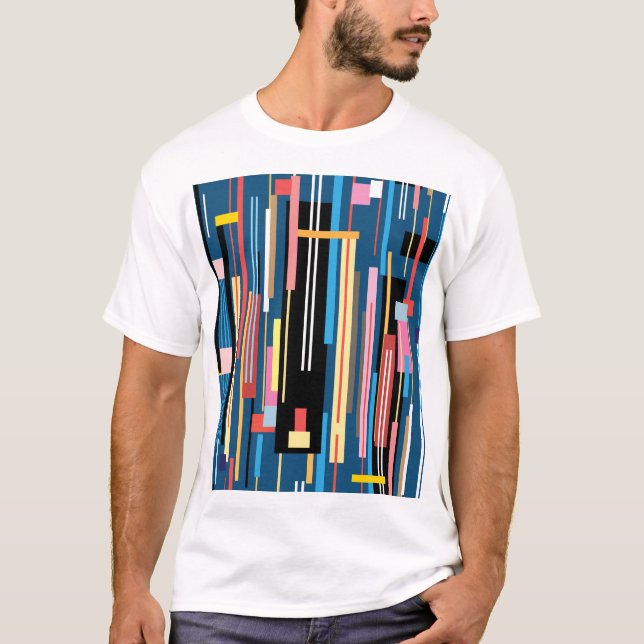 T-shirt Motif Abstrait Bright Stripe (Devant)