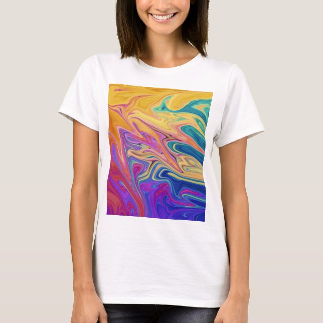 T-shirt Motif abstrait coloré (Devant)