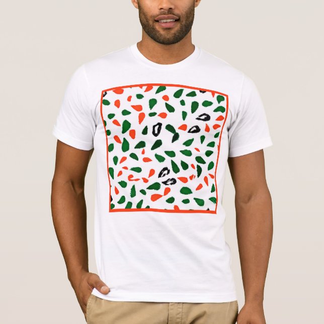 T-shirt Motif Abstrait coloré dynamique (Devant)
