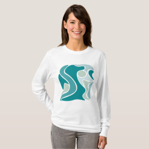 T-shirt motif Abstrait dans les tons bleus