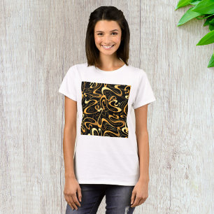 T-shirt Motif Abstrait doré