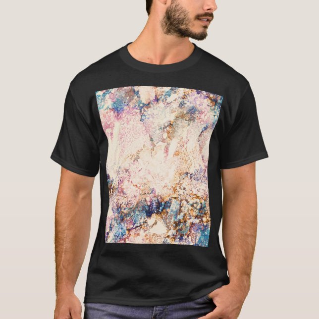 T-shirt Motif Abstrait Fluid de marbre (Devant)