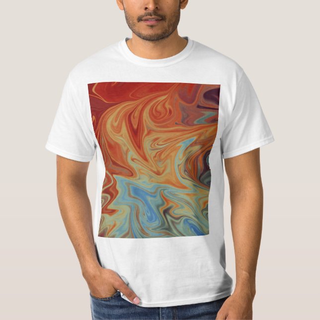 T-shirt Motif abstrait fluide (Devant)