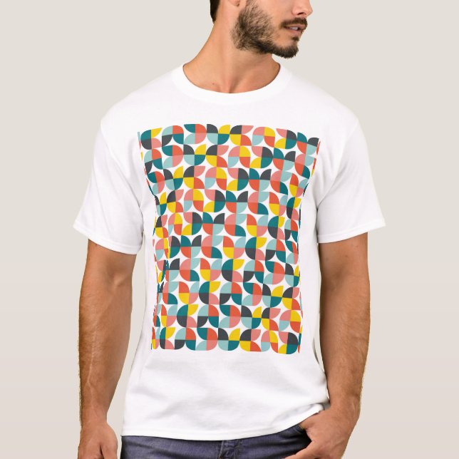 T-shirt Motif Abstrait géométrique coloré (Devant)