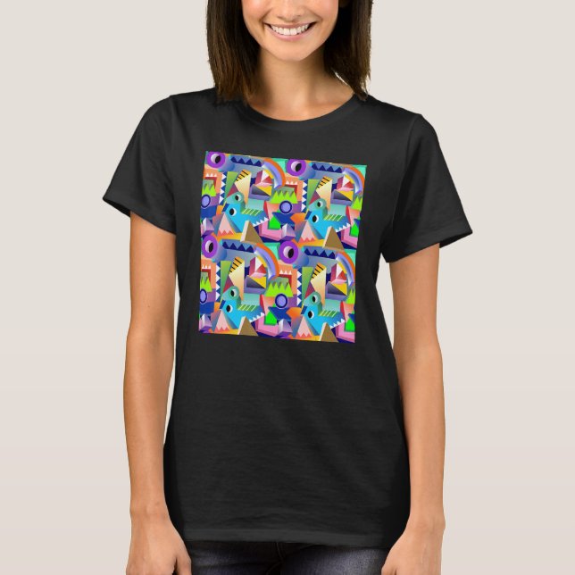 T-shirt Motif abstrait géométrique funky (Devant)