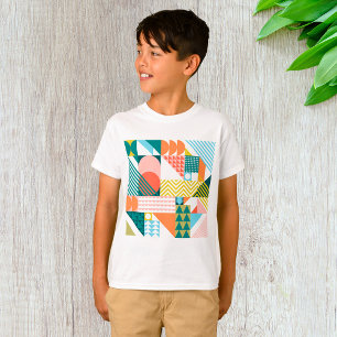 T-shirt Motif Abstrait géométrique moderne Gras rétro