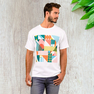 T-shirt Motif Abstrait géométrique moderne Gras rétro