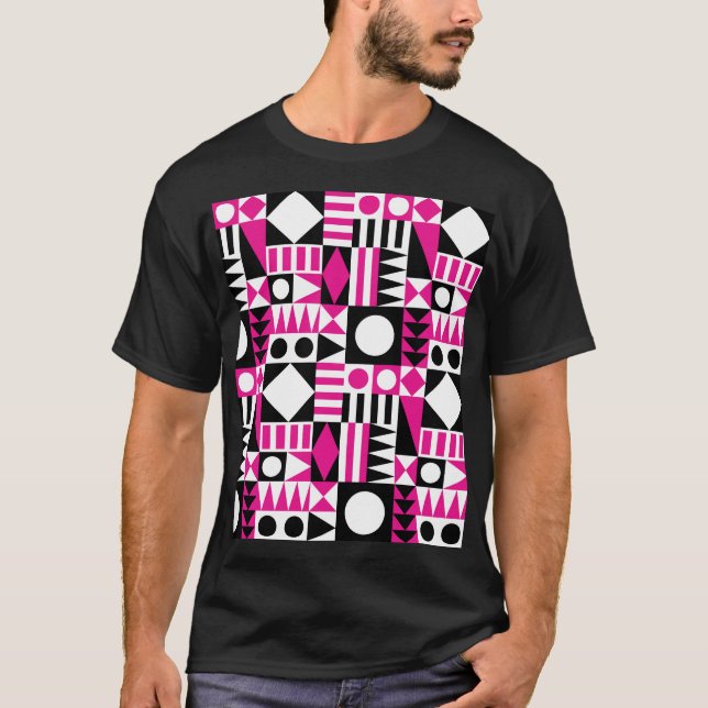 T-shirt Motif abstrait moderne du milieu du siècle. (Devant)