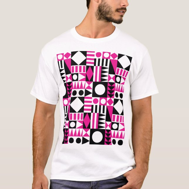 T-shirt Motif abstrait moderne du milieu du siècle. (Devant)