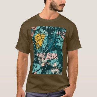 T-shirt Motif abstrait sans couture avec plantes tropicaux