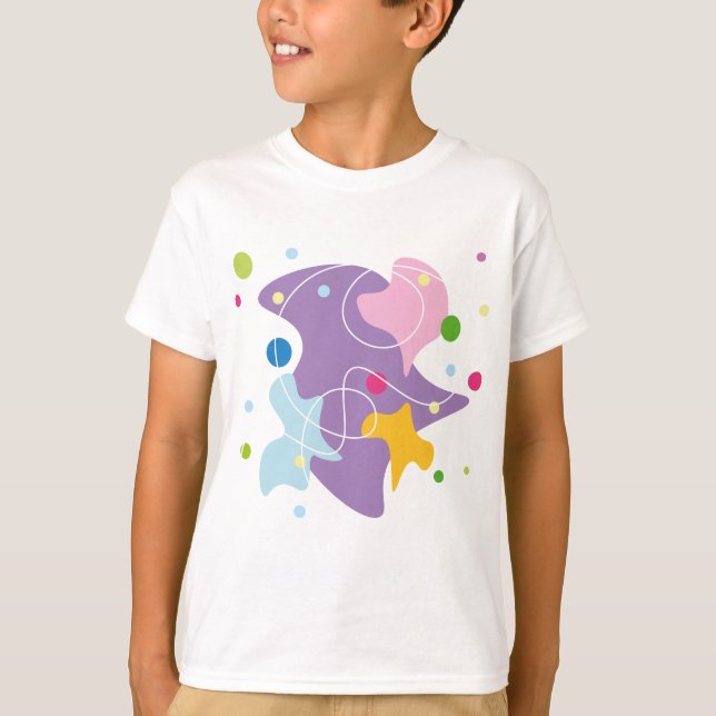 T-shirt Motif abstrait tendance dans les couleurs violet e (Devant)