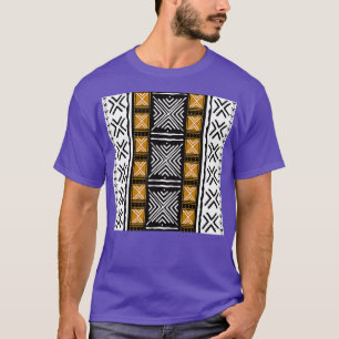 T-shirt Motif africain en tissu de boue tribale long