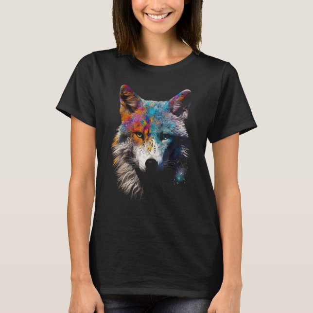 T-shirt Motif animal coloré Wolf (Devant)