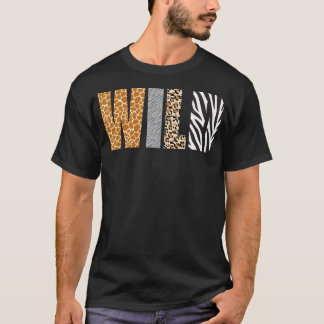 T-shirt Motif animal sauvage Giraffe Wolf Leopard Zebra An