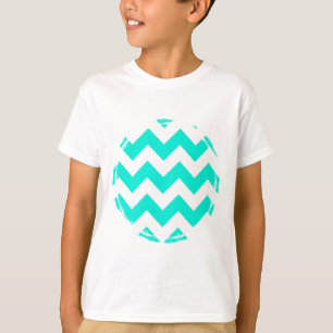 T-shirt Motif Aqua et White Chevron