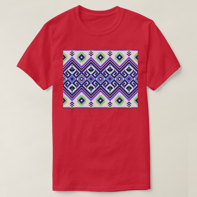 T-shirt Motif arabe rayé bleu foncé (Design devant)