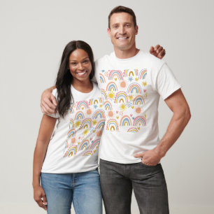 T-shirt Motif arc-en-ciel Boho