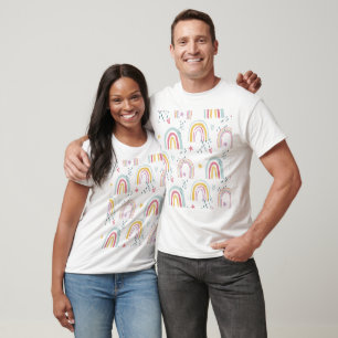 T-shirt Motif arc-en-ciel Boho